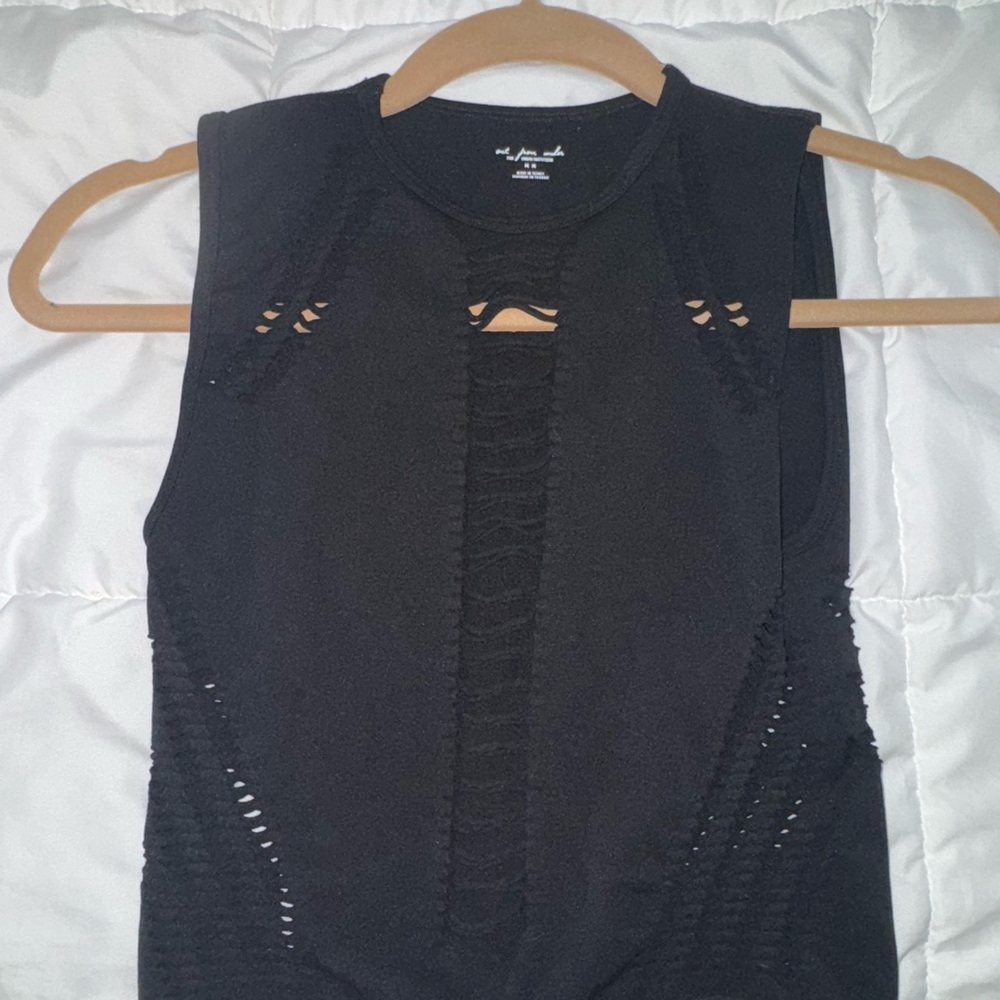 Black Cut-out Tank Top